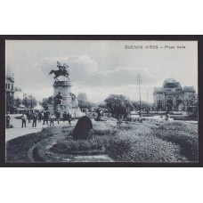 PLAZA ITALIA PALERMO ANTIGUA TARJETA POSTAL